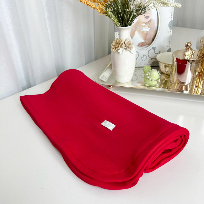 Manta para Bebê Malha Dupla Suedine Vermelho