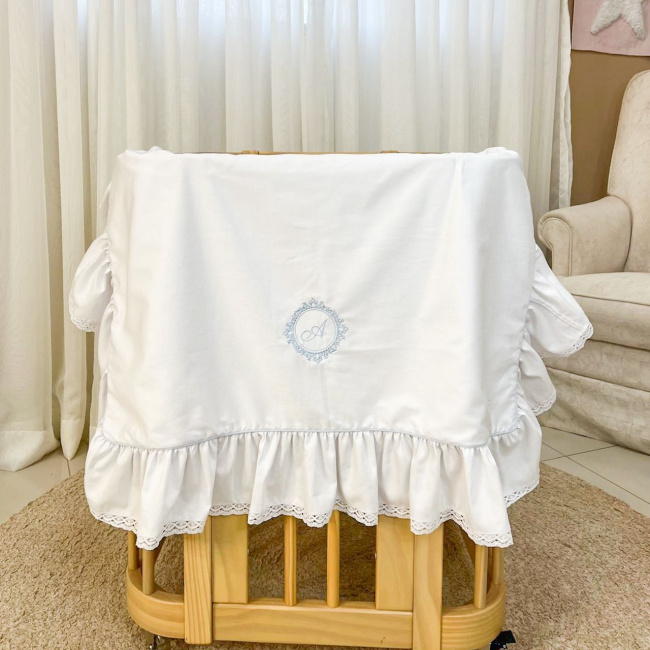 Manta para Bebê Personalizado Marseille Branco / Azul