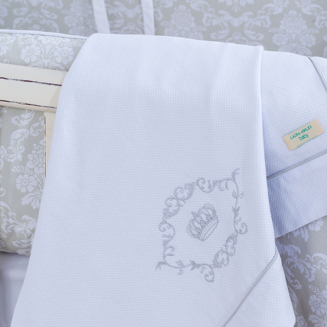 Manta para Bebê Piquê Damask Branco