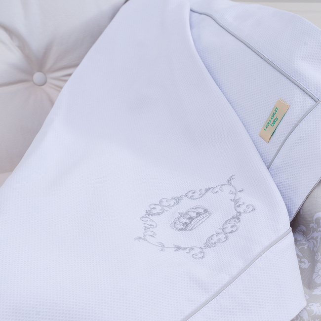 Manta para Bebê Piquê Damask Branco