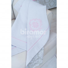 Manta para Bebê Piquê Venetia Cinza/Rosa