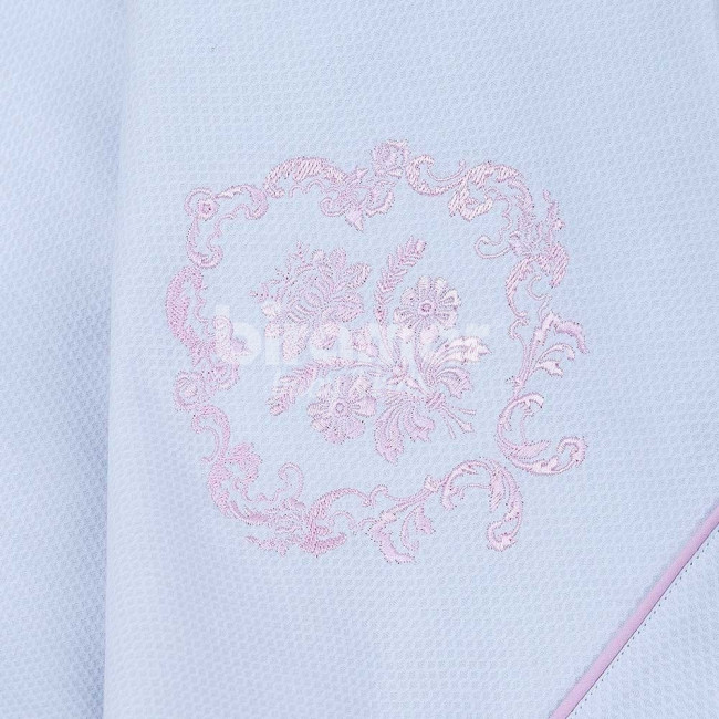 Manta para Bebê Piquê Venetia Cinza/Rosa
