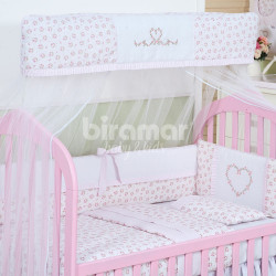 Mosquiteiro para Berço com Capa Babado Tiffany Floral  Rosa