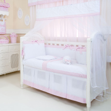 Mosquiteiro para Berço com Capa Viés Glamour Rosa