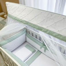 Mosquiteiro para Berço com Capa Viés Glamour Chambray Mesclado Verde
