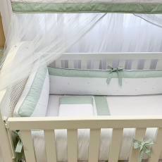 Mosquiteiro para Berço com Capa Viés Glamour Chambray Mesclado Verde