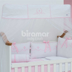 Mosquiteiro para Berço com Capa Viés Versailles Rosa