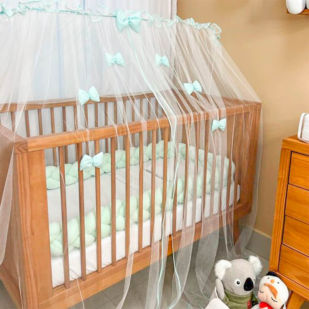 Mosquiteiro para Berço Varal Inteiro Lacinho Verde Mint - Baby Enxoval ...