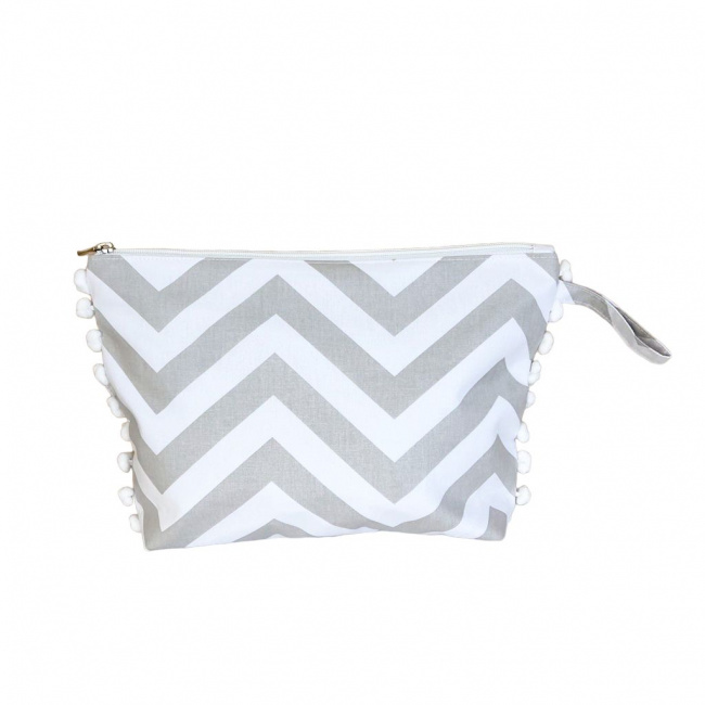 Necessaire Chevron Cinza