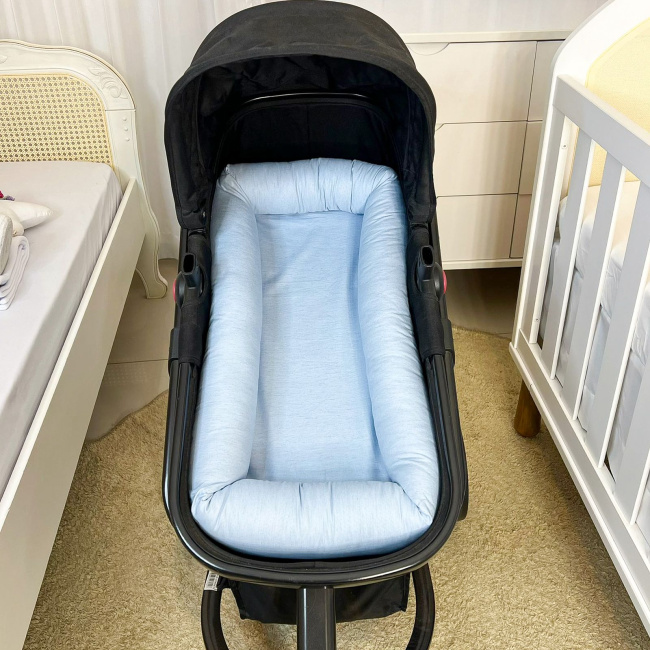 Ninho para Carrinho e Mini Berço Linho Azul