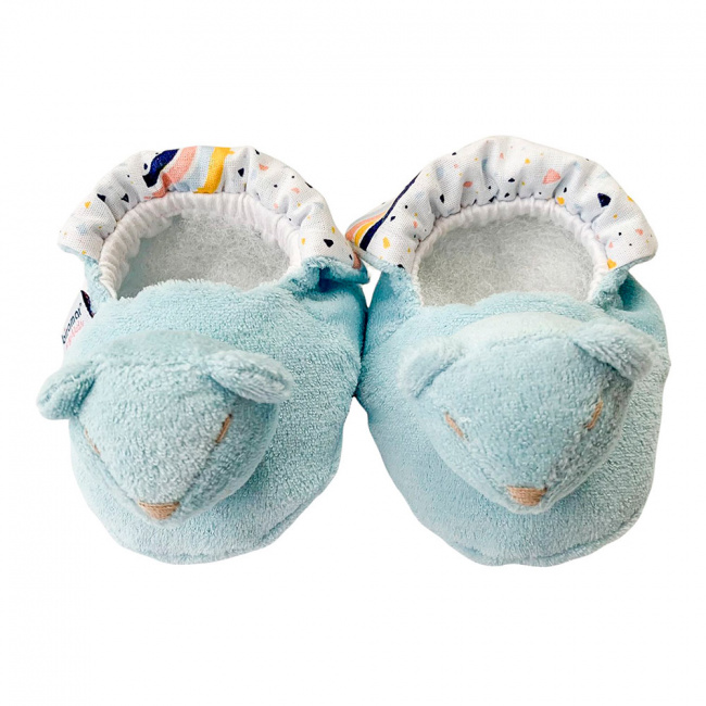 Pantufa para Bebê Estampa Arco Iris Azul