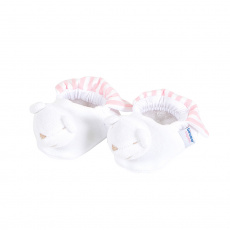 Pantufa para Bebê Estampa Listrado Rosa