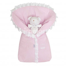 Porta Bebê Bordado Inglês Sophie Rosa