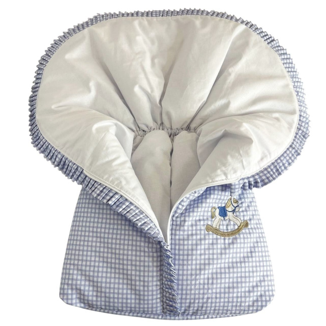 Porta Bebê Cavalinho de Pau Azul