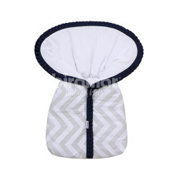 Porta Bebê Estampa Brooklyn Chevron Cinza/Marinho