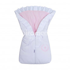 Porta Bebê Piquê Bordado Inglês Versailles Rosa