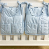 Porta Fraldas para Bebê 2 Peças Linho Azul