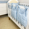 Porta Fraldas para Bebê 2 Peças Linho Azul