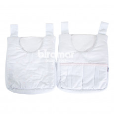 Porta Fraldas para Bebê 2 Peças Marseille Branco / Rosa Percal 300 Fios