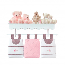 Porta Fraldas para Bebê 3 Peças Baby Oncinha Rosa
