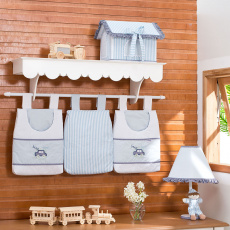 Porta Fraldas para Bebê 3 Peças Bordado Holiday Azul