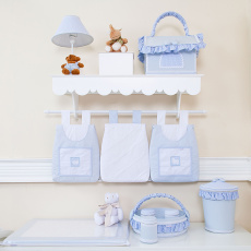Porta Fraldas para Bebê 3 Peças Glamour Azul