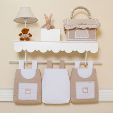 Porta Fraldas para Bebê 3 Peças Glamour Bege