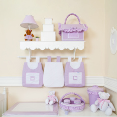 Porta Fraldas para Bebê 3 Peças Glamour Lilás