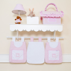 Porta Fraldas para Bebê 3 Peças Glamour Rosa