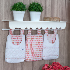 Porta Fraldas para Bebê 3 Peças London Rosa