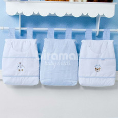Porta Fraldas para Bebê 3 Peças Navy Azul