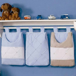 Porta Fraldas para Bebê 3 Peças Patch Azul