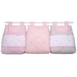 Porta Fraldas para Bebê 3 Peças Patch Rosa