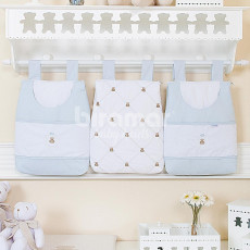 Porta Fraldas para Bebê 3 Peças Theodore Azul