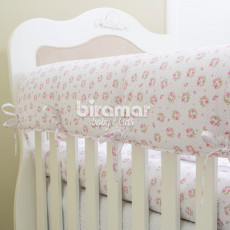 Protetor de Grade para Berço Tiffany Floral  Rosa