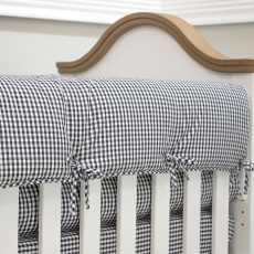 Protetor de Grade para Berço Xadrez Preto