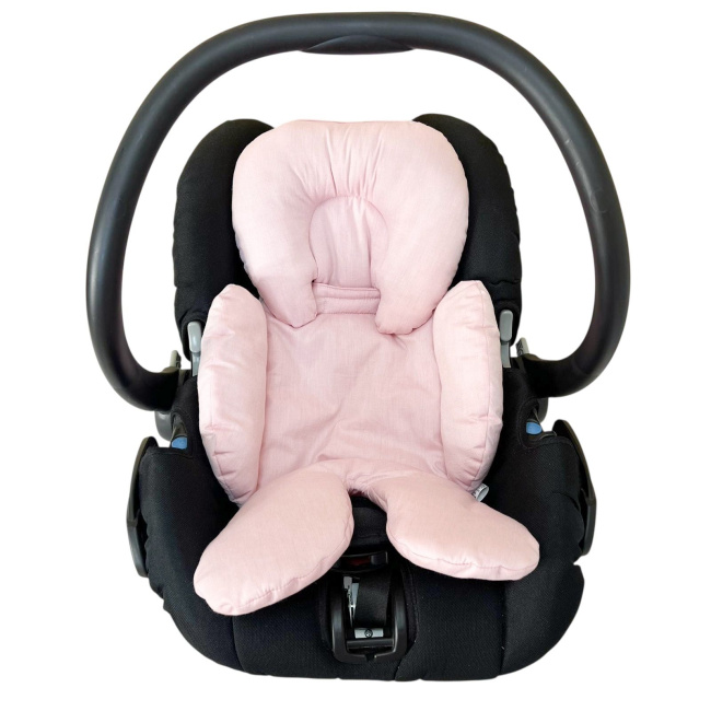 Redutor de Bebê Conforto com Encosto Removível Chambray Rosê
