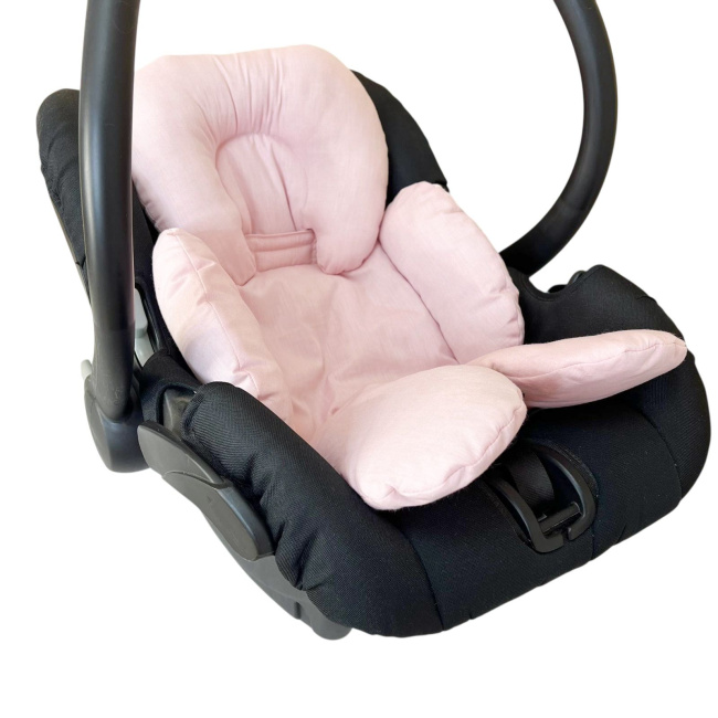 Redutor de Bebê Conforto com Encosto Removível Chambray Rosê