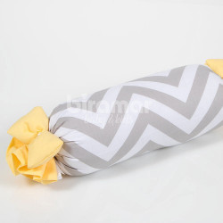 Rolinho Avulso para Bebê Cinza Chevron / Amarelo