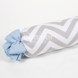 Rolinho Avulso para Bebê Cinza Chevron / Azul