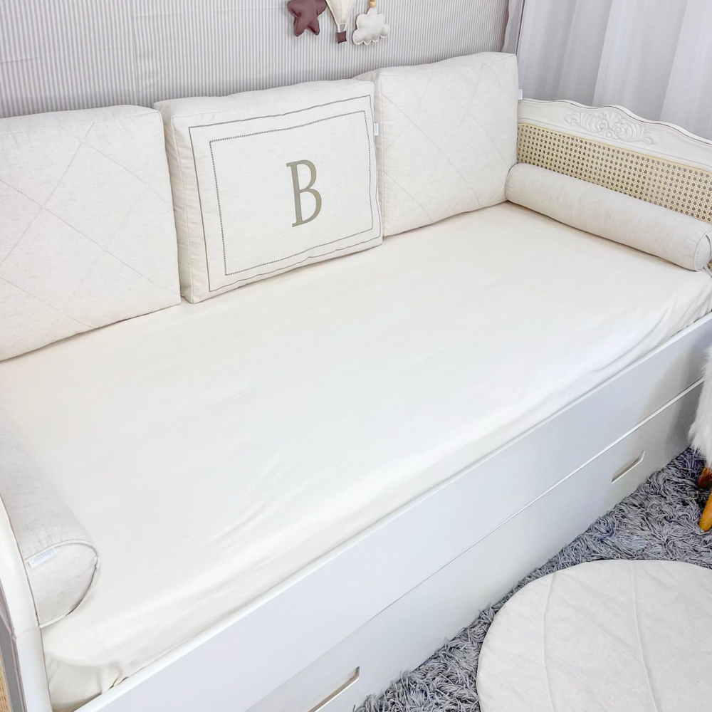 Rolinho Avulso para Cama Babá e Solteiro Linho Bege (65cm x 12cm) - Baby  Enxoval | Enxovais para Bebês