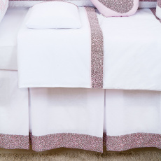 Saia para Berço Barrado 3 Lados Baby Oncinha Rosa