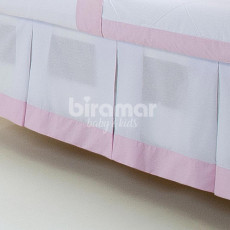 Saia para Berço Barrado 3 Lados Glamour Rosa