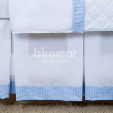 Saia para Berço Barrado 3 Lados Navy Azul