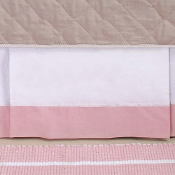 Saia para Berço Barrado 3 Lados Patch Rosa
