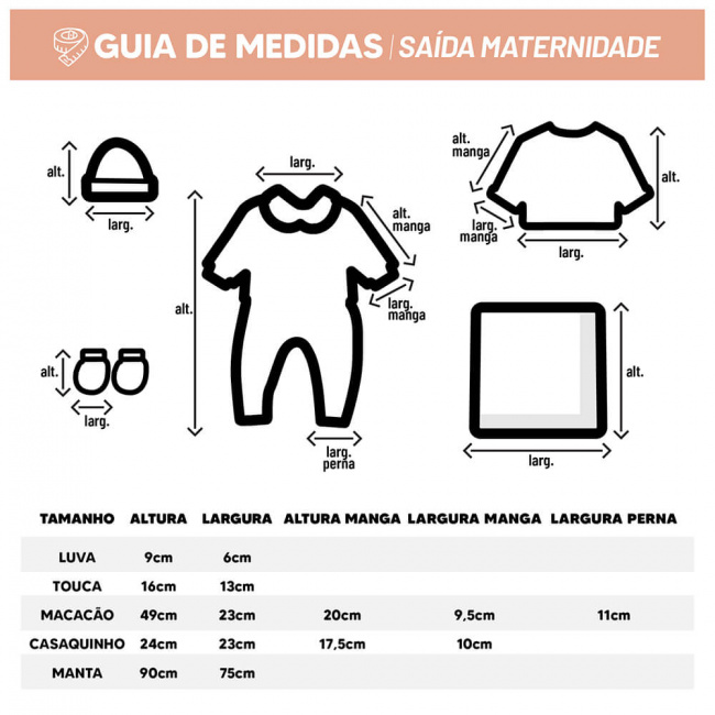 Saída Maternidade 5 Peças Soho Chevron Rosa - Tamanho Único