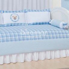 Kit Sofá Cama 7 peças com Saia Lollipop Charlie Azul