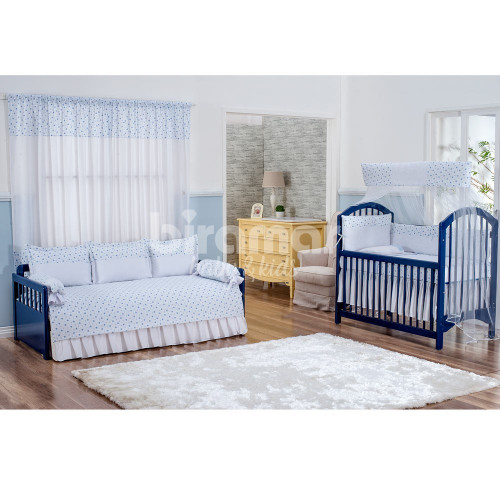 Kit Cama Babá 7 peças com Saia Lollipop II Balãozinho Azul