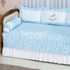 Sofá Cama 7 peças com Saia Lollipop II Cavalinho Azul