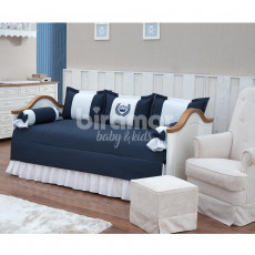 Kit Cama Babá 7 peças com Saia Lollipop II Coroinha Marinho